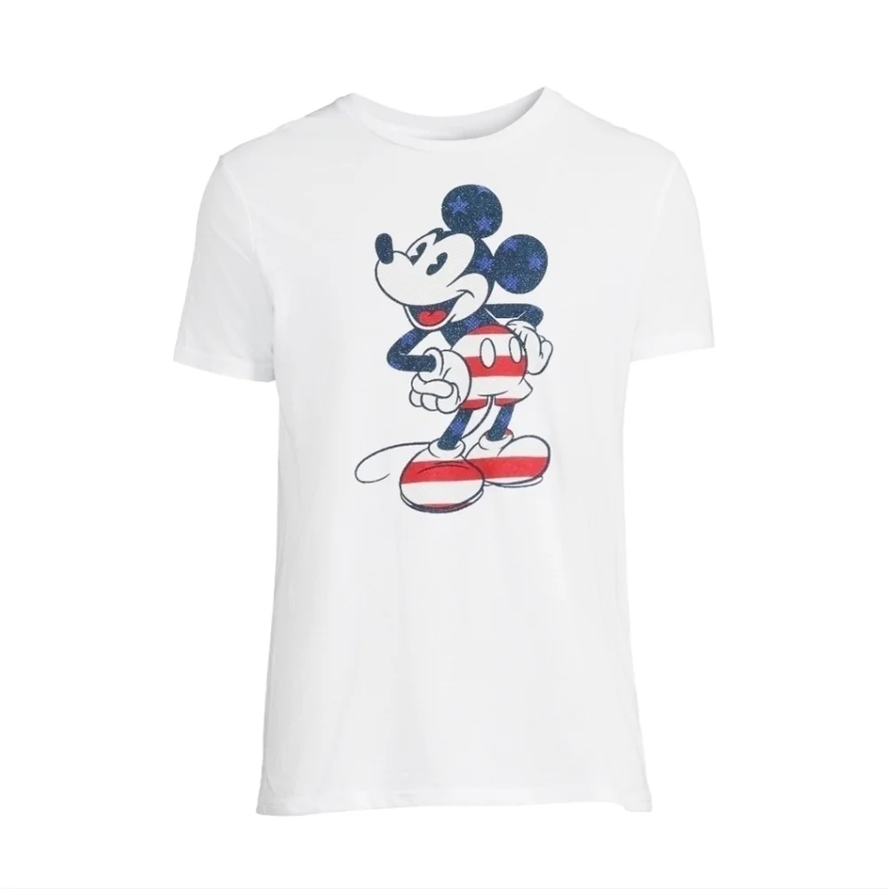 New classic Disney Mickey Mouse patriotic American short sleeve top 100% cotton